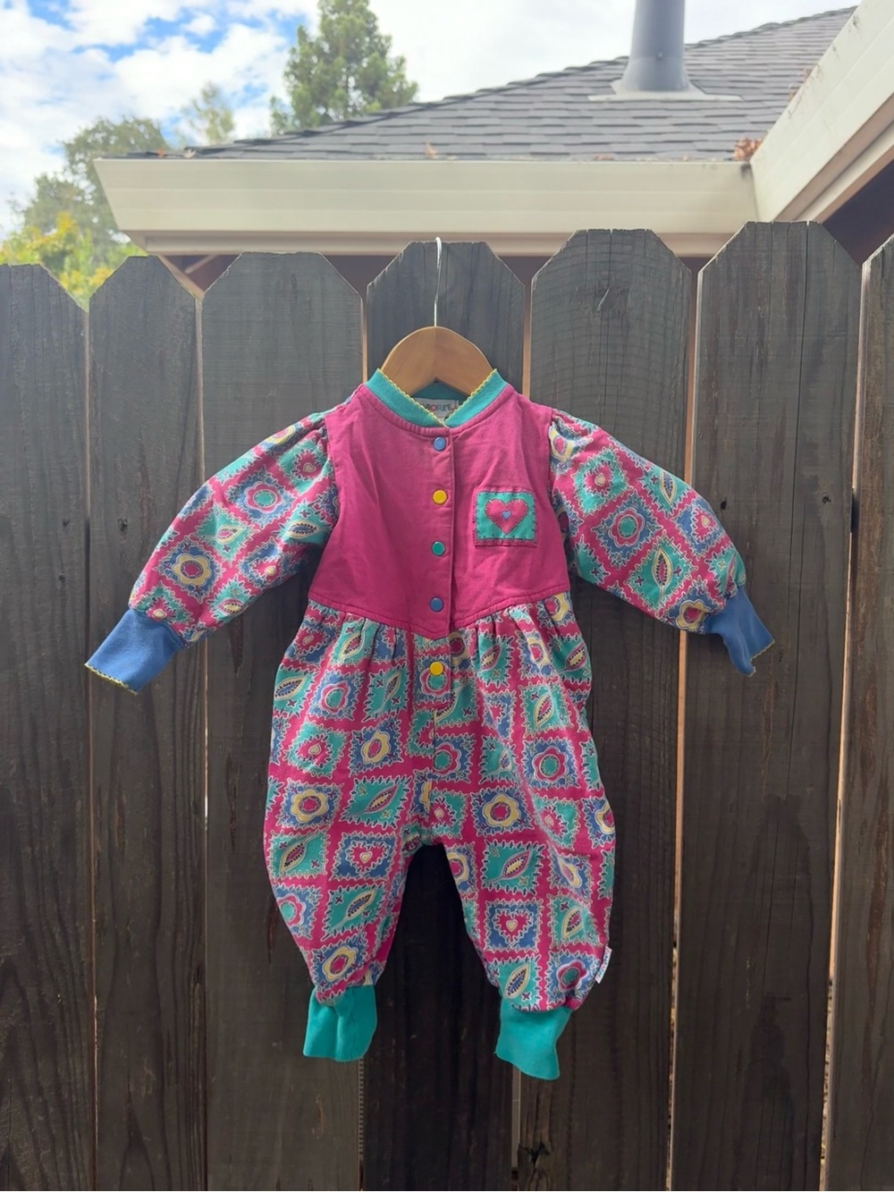 Gymboree Vintage Floral Nature Patchwork Color Block Rainbow Tag Romper